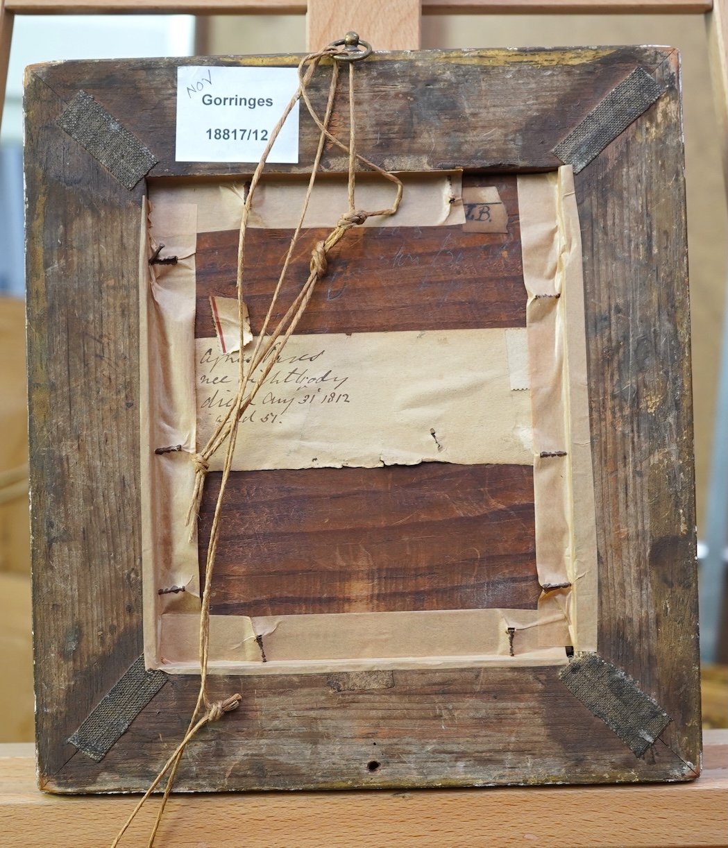 English School, 18th century, A portrait miniature of Agnes Pares, neé Lightbody (1759-1812)